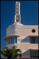 Deco-style spire on top of Essex hotel, Miami Beach. Florida, USA ( color)