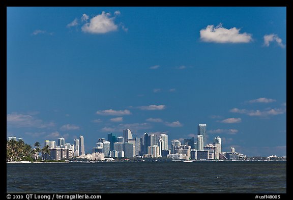 Biscayne Bay and Miami skyline. Florida, USA (color)