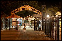 Mallory Square shops at night. Key West, Florida, USA