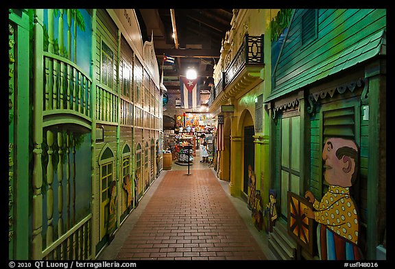 Murals in restaurant, Mallory Square. Key West, Florida, USA (color)