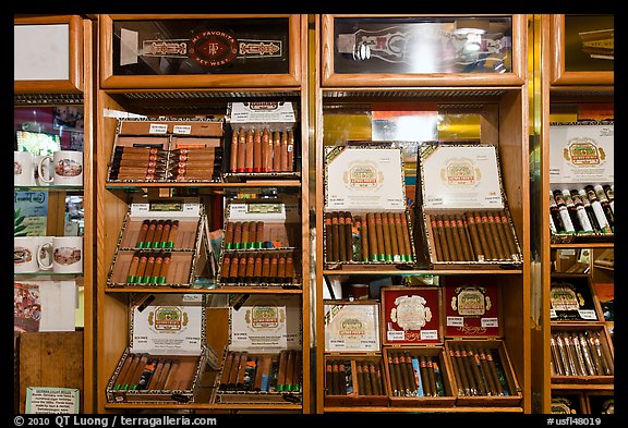 Cuban cigars for sale, Mallory Square. Key West, Florida, USA (color)