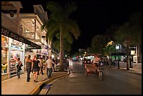 Street at night. Key West, Florida, USA (color)