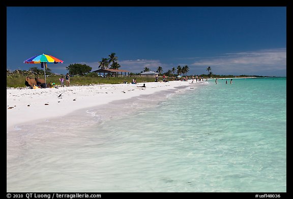 Turquoise waters, Sandspur Beach, Bahia Honda State Park. The Keys, Florida, USA (color)