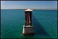 Abandonned bridge, Bahia Honda Channel. The Keys, Florida, USA (color)