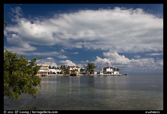 Colorful conch cottages, Conch Key. The Keys, Florida, USA (color)