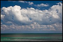 Clouds floating above Atlantic Ocean, Matacumbe Key. The Keys, Florida, USA (color)