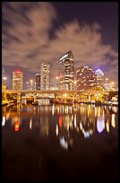 Downtown Tampa skyline at night, Tampa. Florida, USA (color)