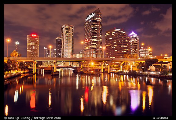 Night skyline, Tampa. Florida, USA (color)