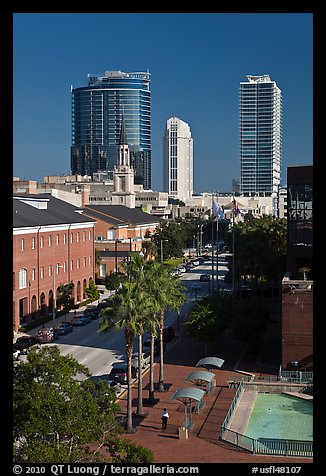 Modern and historic buildings in downtown. Orlando, Florida, USA