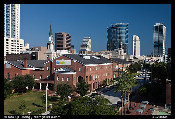 Downtown street from above. Orlando, Florida, USA (color)