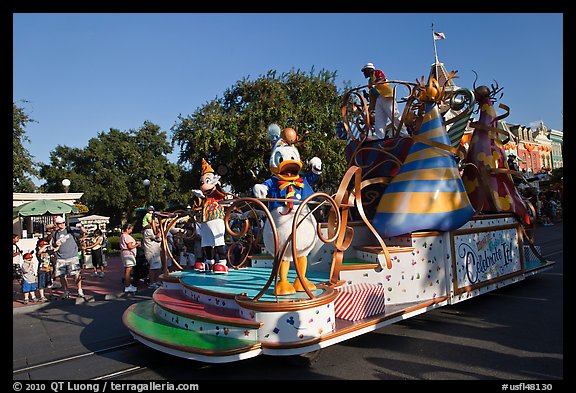 Float with Disney characters on Main Street. Orlando, Florida, USA