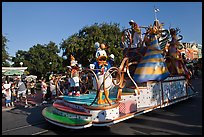 Float with Disney characters on Main Street. Orlando, Florida, USA (color)