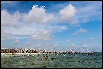 Sarasota skyline seen from Siesta beach waters. Florida, USA (color)