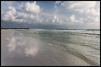 Sky reflecting in wet sand, Fort De Soto beach. Florida, USA (color)