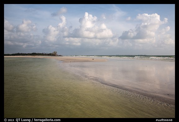 Beach and shallow flats, Fort De Soto beach. Florida, USA