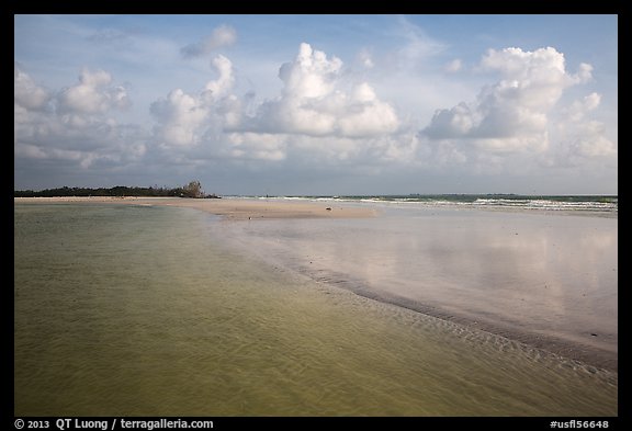 Beach and shallow flats, Fort De Soto beach. Florida, USA (color)