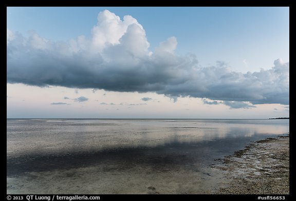 Thunderstorm clouds at sunset, Little Duck Key. The Keys, Florida, USA (color)