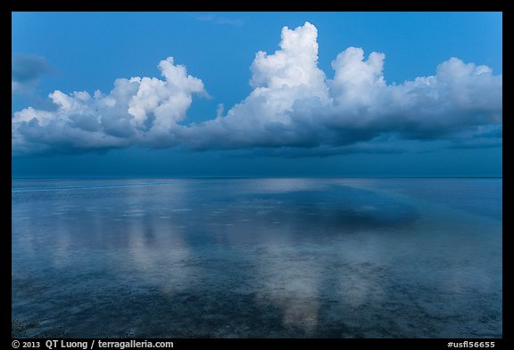 Clouds and Atlantic Ocean at dusk, Little Duck Key. The Keys, Florida, USA (color)