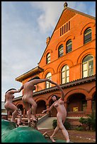 Modern sculpture in front of Custom House. Key West, Florida, USA (color)