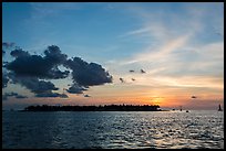 Sunset Island at sunset. Key West, Florida, USA (color)