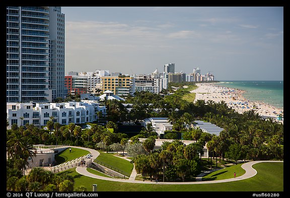 Miami Beach south end and beach. Florida, USA (color)