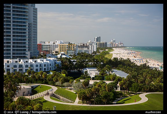 Miami Beach south end and beach. Florida, USA (color)