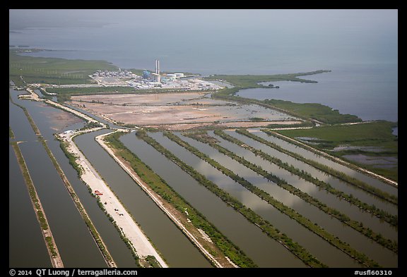 Aerial view of Turkey Point Nuclear Generating Station. Florida, USA (color)