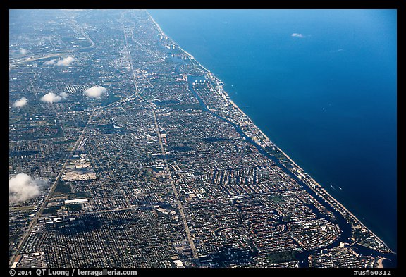 Aerial view of Fort Lauderdale. Florida, USA (color)