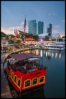 Harbor, Bayside Marketplace, sunset, Miami. Florida, USA ( color)