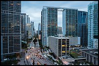 Brickell Skyline at dusk, Miami. Florida, USA ( color)