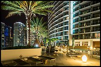 Hotel Epic terrace at night, Miami. Florida, USA ( color)