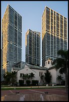First Presbyterian Church and high rise towers, Miami. Florida, USA ( color)