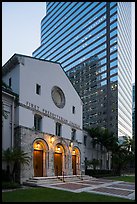First Miami Presbyterian Church and Bank of America Financial Center, Miami. Florida, USA ( color)