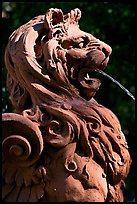 Lion fountain in front of Cotton Exchange. Savannah, Georgia, USA