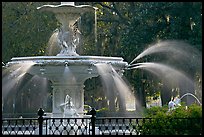 Detail of 1858 fountain in Forsyth Park. Savannah, Georgia, USA