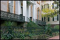 Yard and historic house. Savannah, Georgia, USA (color)