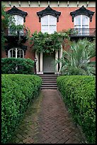 Garden and historic house entrance. Savannah, Georgia, USA (color)
