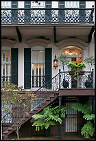 House entrance with lights. Savannah, Georgia, USA