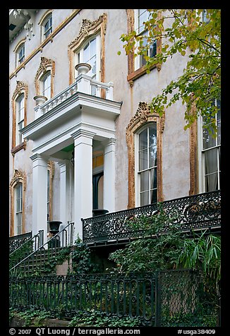 Mansion facade, historical district. Savannah, Georgia, USA