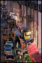 Waterfront street at dusk from above. Savannah, Georgia, USA ( color)