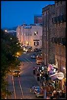 River street at dusk from above. Savannah, Georgia, USA