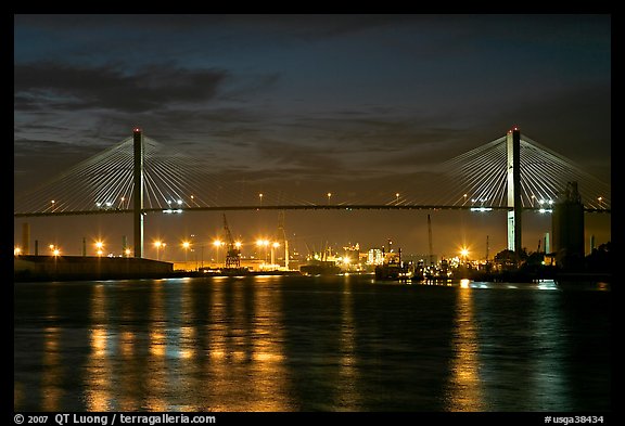 Savannah Bridge at dusk. Savannah, Georgia, USA