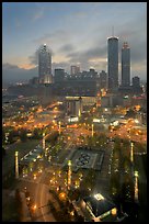 Centenial Olympic Park and skyline at dawn. Atlanta, Georgia, USA