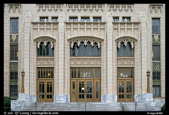 Art deco entrance of City Hall. Atlanta, Georgia, USA (color)