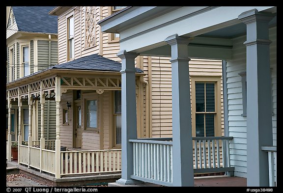 Historic houses in Sweet Auburn, Martin Luther King National Historical Site. Atlanta, Georgia, USA (color)