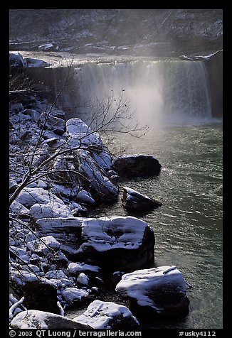 Cumberland falls in winter. Kentucky, USA