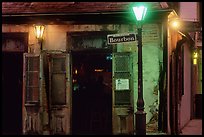 Cafe on Bourbon street at night, French Quarter. New Orleans, Louisiana, USA (color)