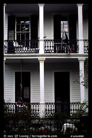 Mansion facade in Southern style, Garden Distric. New Orleans, Louisiana, USA