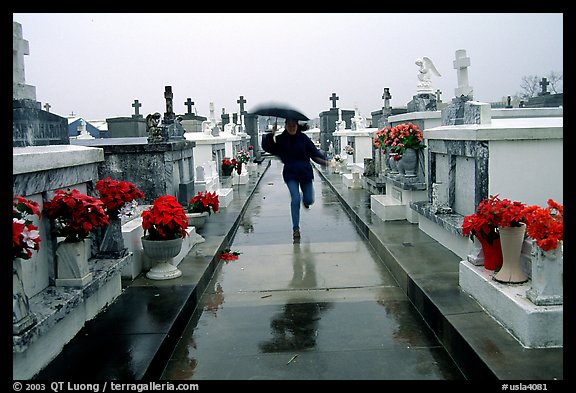 Rain in Saint Louis cemetery. New Orleans, Louisiana, USA (color)