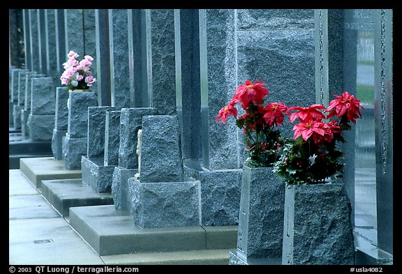 Flowers and tombs in Saint Louis cemetery. New Orleans, Louisiana, USA